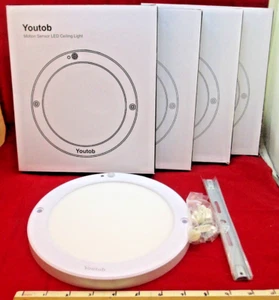 (QTY 4) Youtob LED Flush Mount Ceiling Light 15W 100W Equivalent-4000K - Picture 1 of 7