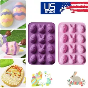 Easter Molds Silicone Easter Egg Bunny Mold Non-Stick Baking Cake Moulds New USA - Picture 1 of 16