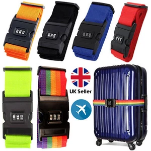 Adjustable Strong Extra Safety Travel Suitcase LUGGAGE Baggage Straps LOCK Belt - Picture 1 of 22