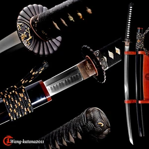 Clay Tempered T10 Steel Katana Japanese Samurai Sharp Functional Handmade Sword  - Picture 1 of 12