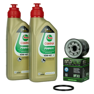 Ölwechselset Ölfilter Hiflo Castrol 10w40 Motoröl für Kawasaki Ninja 400 650 - Bild 1 von 4