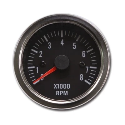 VD Vintage 52mm 2-1/16" Electrical Tachometer 8000 RPM Gasoline Chrome Bezel - Image 1 of 4