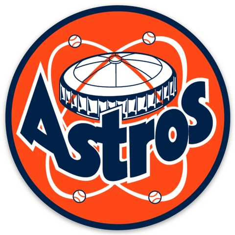 Houston Astros Vintage Classic name logo type & Astrodome Die-cut Round MAGNET Cover