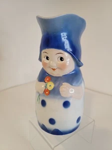 Vintage Dutch Girl Creamer Milk Pitcher Blue & White 7" Tall Goebel Erphila - Picture 1 of 14
