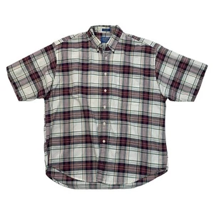 Pendleton Shirt Mens L Large Plaid Cotton Short Sleeve Button Down Collar - Picture 1 of 7