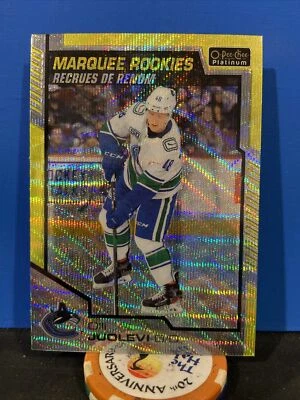 OLLI JUOLEVI 2020 O-Pee-Chee Platinum #189 MARQUEE ROOKIES NEON YELLOW SURGE RC - Image 1 of 2