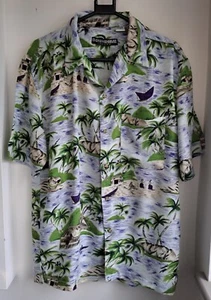 Vintage Bonhomme Island Tropical Hawaiian Shirt 44"-112cm M (184RL) - Picture 1 of 3
