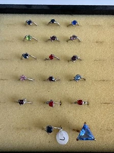 Jewelry Lot ~ Various Stone Color Costume Jewelry ~17 Rings ~ New - Picture 1 of 8