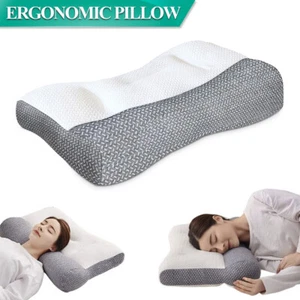 Ergonomic Cervical Pillow Contour Orthopedic Neck Pain Adjustable Bed Pillow - Picture 1 of 13