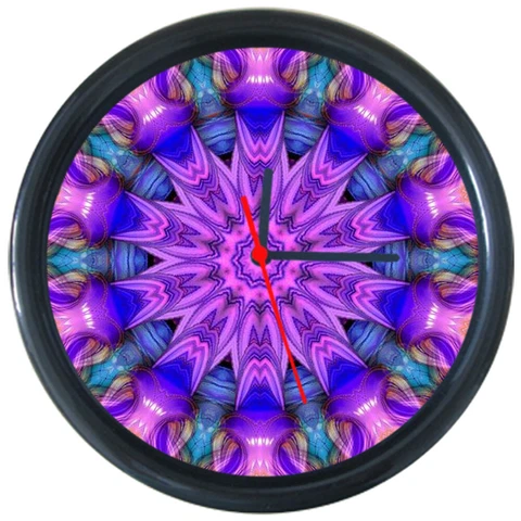 295322 Purple Fractal Abstrac Mandala Flower Wall Clock Cover