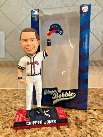 SERIAL # 3 of 125 ~ Chipper Jones Farewell TICKET BASE Atlanta Braves Bobblehead Cover
