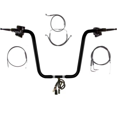 1 1/4" BBlack 16" Wild 1 Handlebar CKit 2007 Harley-Davidson Road Glide NoCruise Foto 1 de 4