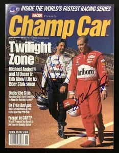 Michael Andretti Signed Champ Car Mag Oct 1999 Indy Racing Al Unser Jr Auto JSA - Picture 1 of 5