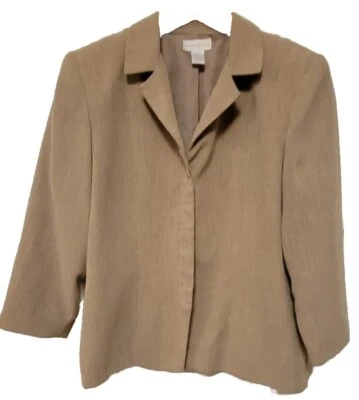 Worthington Jacket Blazer Size 14 Beige 100% Polyester Button-up  - Image 1 of 4