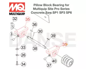 3200 Pillow Block Bearing for Multiquip Site Pro Series SP1 CE Saw (1 piece) - Picture 1 of 1