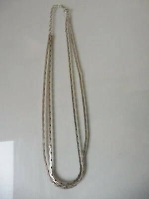 Bella Vecchia Collana, Collana 925 Argento, Doppia Collana, FBM 925 - Immagine 1 di 4