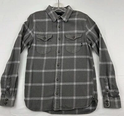 Vans Off The Wall Mens Tailored Fit Flannel Shirt Size S Gray Large Check  - Image 1 of 4
