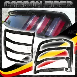 Glossy Real Carbon Fiber Tail Light Lamp Covers Trim For 2015-2017 Ford Mustang - Bild 1 von 2