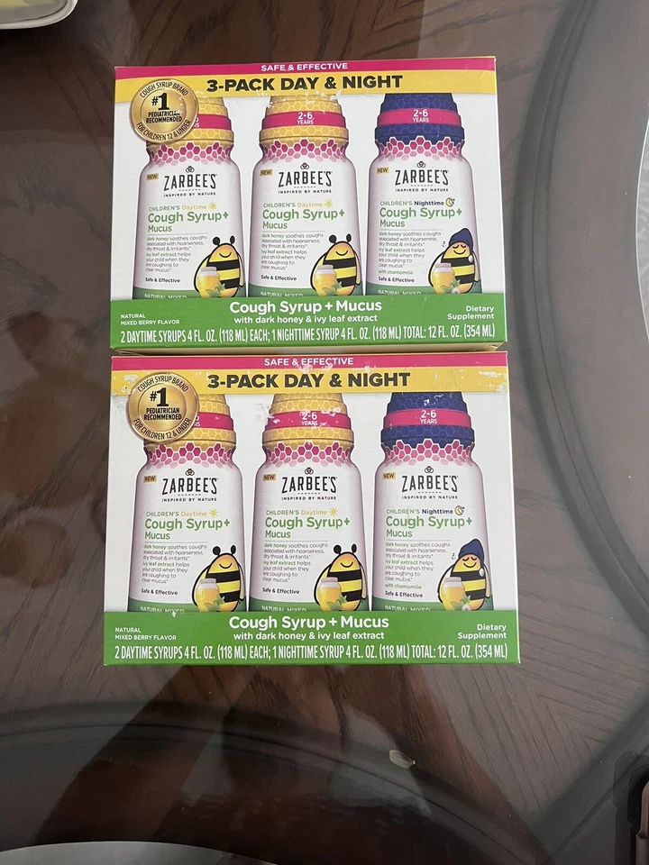 zarbees Children Cough+Mucus Day&Night Time Syrup 12&under -6pc Exp03/25 - Image 1 of 3
