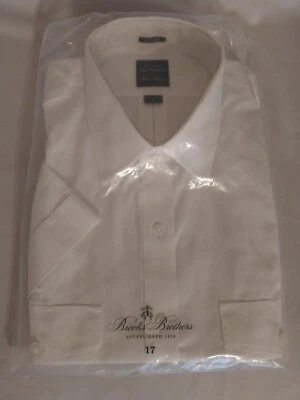 Brooks Brothers Camicia Uomo Manica Corta Pilota 17 Regular Nuova con etichette - Immagine 1 di 4