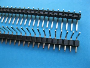 80 pcs 2.54mm 1x40 40pin Angle Breakable Pin Header Male Single Row Strip New - Picture 1 of 7
