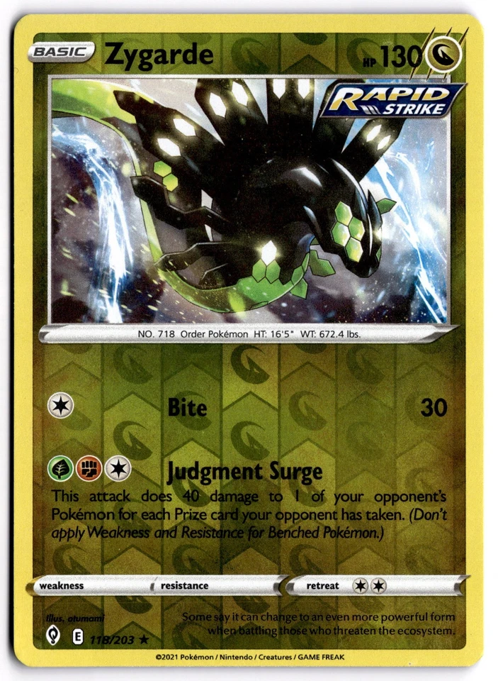 Pokemon TCG Zygarde 118/203 Swsh07: Evolving Skies Reverse Holo - Image 1 of 1