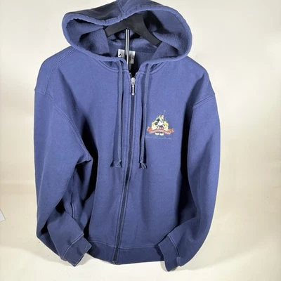 Sudadera con Capucha Disney Para Hombre XXL Azul Cremallera Bordada Logo Parques Temáticos Mickey Mouse Foto 1 de 4