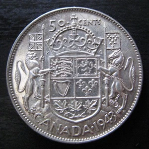 CANADA - 50 CENTS 1943 KM# 36, HIGH GRADE - Imagen 1 de 2