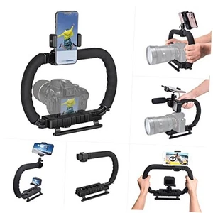 3-Shoe DSLR/Mirrorless/Action Camera Camcorder Phone Stabilizer 2-Hand-Hold - Picture 1 of 8