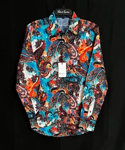 Robert Graham Molnar mehrfarbiges Paisley 198 $ Small neu mit Etikett klassische Passform KOSTENLOSER VERSAND! - Bild 1 von 8
