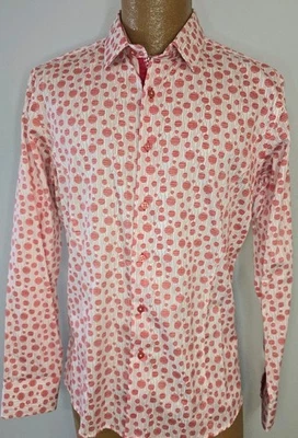 BARABAS Men's Long Sleeve Red Polka Dot Linear Geometric Shirt Size XXL  - Image 1 of 4