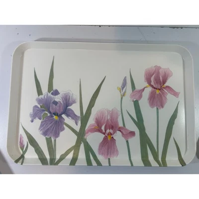 Vintage Irises Melamine 17.5”x12"  Tray by Mebel V18 Floral Design Made in Italy - Image 1 of 3