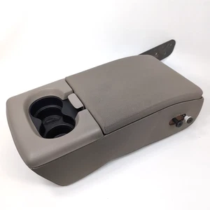 Ford F150 Jump Seat Center Console Armrest Tan 09-14 w/ Cup Holder OEM - Foto 1 di 18