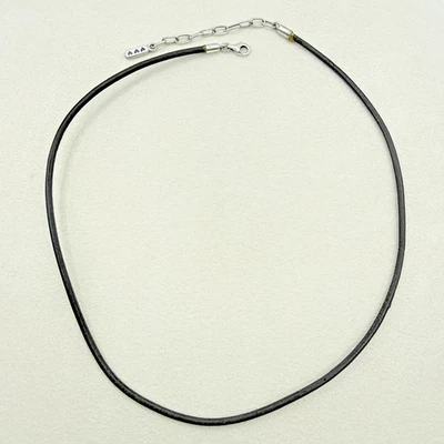 Pandora Collar de Cordón de Cuero Negro Ajustable 15.5-18 pulgadas de Largo Apilable Foto 1 de 4