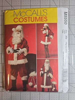 Santa Costume Sewing Pattern McCall's M5550 Size XL - XXXL Miss & Mens UNCUT - Image 1 of 2