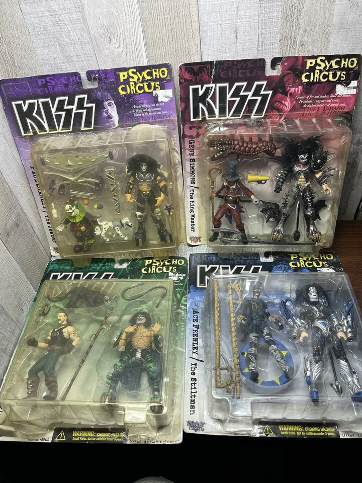 Figuras de acción KISS ALL Psycho Circus McFarlane Toys 1998 nuevas en caja lote de 4 abridores Foto 1 de 4