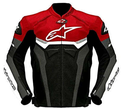 TRICORE ENTERPRISES Alpinestars Tri Faster Mens Motorbike Leather Motorcycle Motorbike Jacket