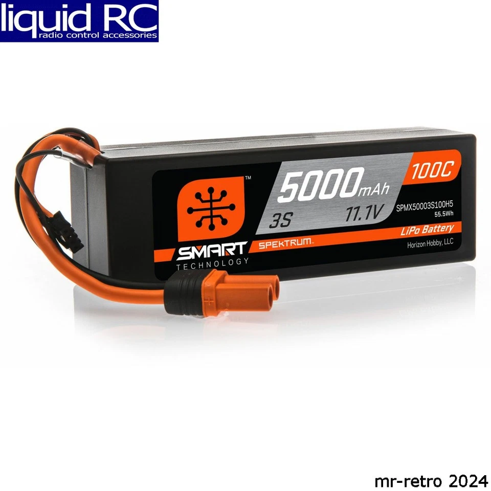 Spektrum X50003S100H5 5000mah 3s 11.1v 100c Smart LiPo Hardcase; Ic5 - Image 1 of 1