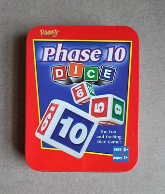 Phase 10 Dice USED Game (Fundex, Metal Case) - Image 1 of 4