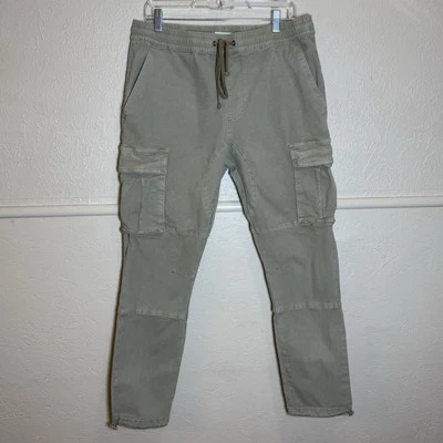 Pantalones Pacsun Para Hombres Grandes Caqui Carga Jogger Bolsillos Cordón Utilidad Trabajo Foto 1 de 4