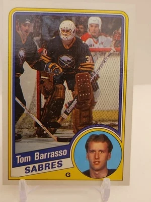 1984-85 TOPPS TOM BARRASSO #14 ROOKIE SABRES GRADE WORTHY Centering Corners Nice - Image 1 of 4