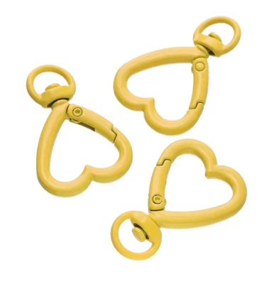 5x Karabiner Herzform Gelb – DIY Zubehör für Schmuck & Schlüsselanhänger - Bild 1 von 2