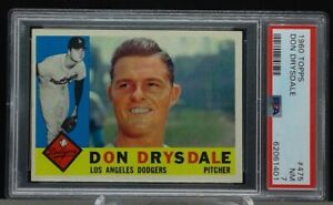 1960 Topps #475 Don Drysdale Dodgers HOF  PSA 7 NM