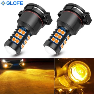 2X 5202 H16 9009 Amber Yellow LED Fog Driving Light Bulbs Super Bright 3030SMD - Picture 1 of 7