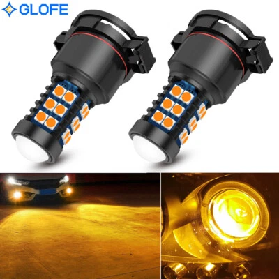 2X 5202 H16 9009 Amber Yellow LED Fog Driving Light Bulbs Super Bright 3030SMD - Image 1 of 4