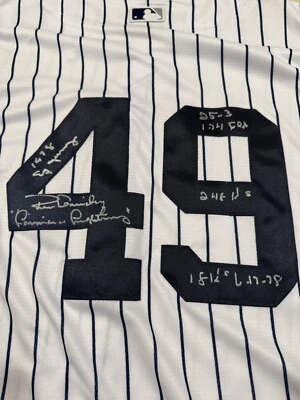 LOUISIANA LIGHTNING RON GUIDRY SIGNED AUTO 1978 CY YOUNG 6 STAT YANKEES JERSEY - Image 1 of 4