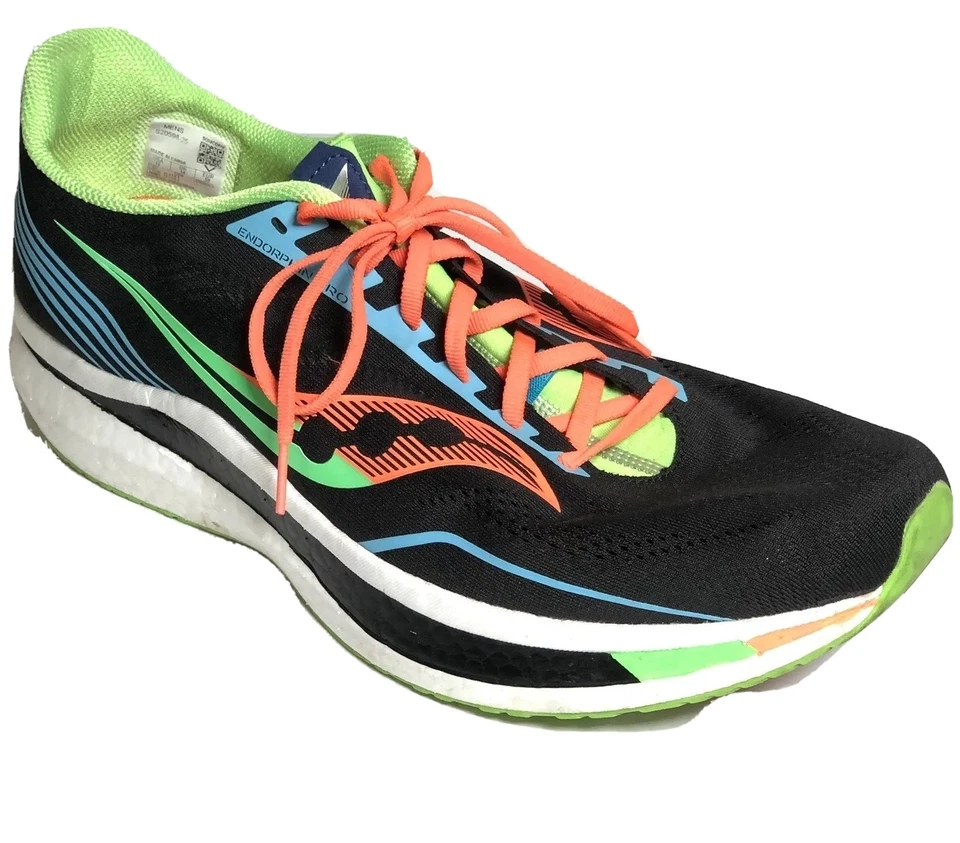 Saucony Endorphin Pro - Ee. Uu. 15 Hombre - Negro Verde Naranja Atletismo - Imagen 1 de 4