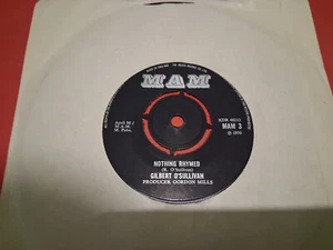 Gilbert O'Sullivan Nothing Rhymed 7" Single 1970 VG  - Picture 1 of 1