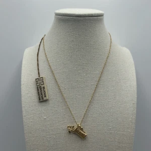 Collana con ciondolo borsa da golf Givenchy oro 16 pollici gioielli lusso placcato oro nuova con etichette - Foto 1 di 15