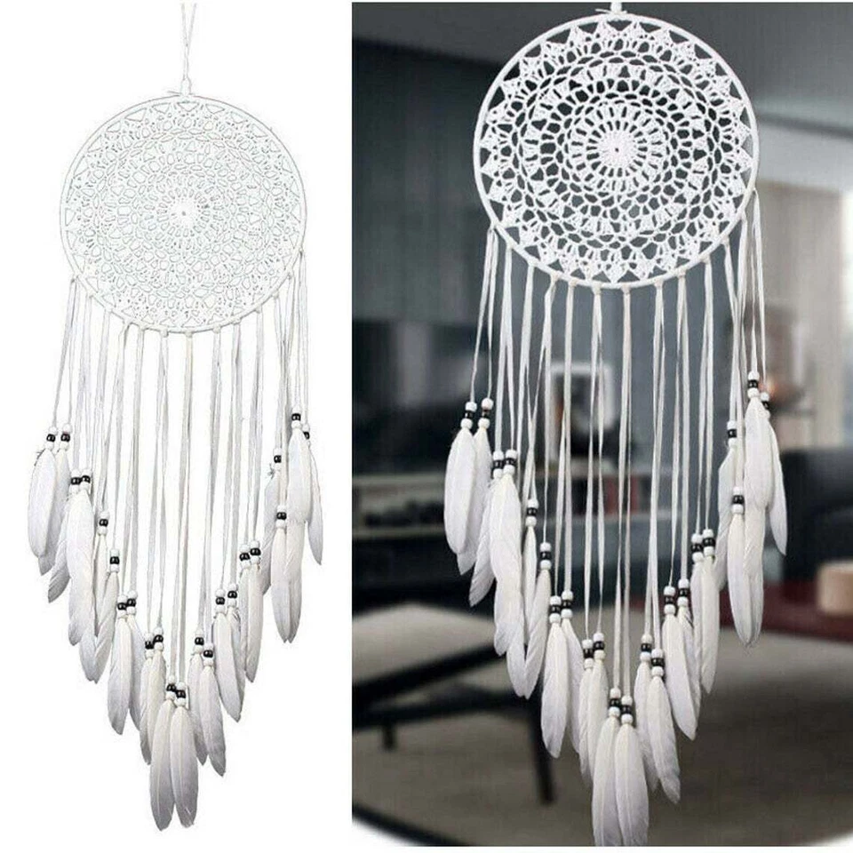 Dream Catcher Large Handmade Knitted Indian Dreamcatcher Home Bedroom Hanging UK - Image 1 of 4